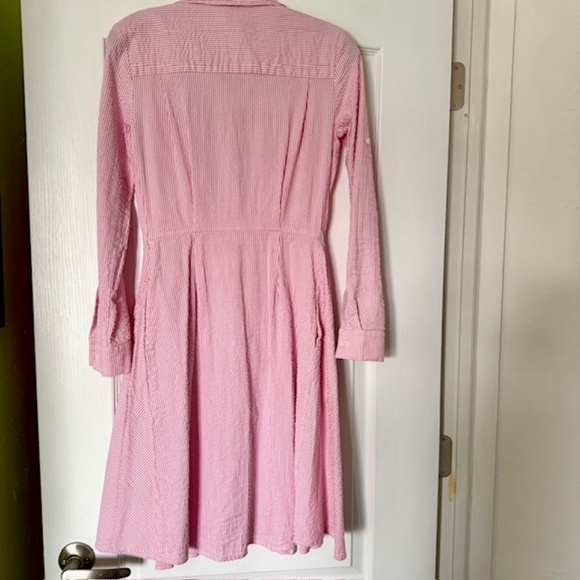 Cotton Pink with white stripes dress - Picture 5 of 14